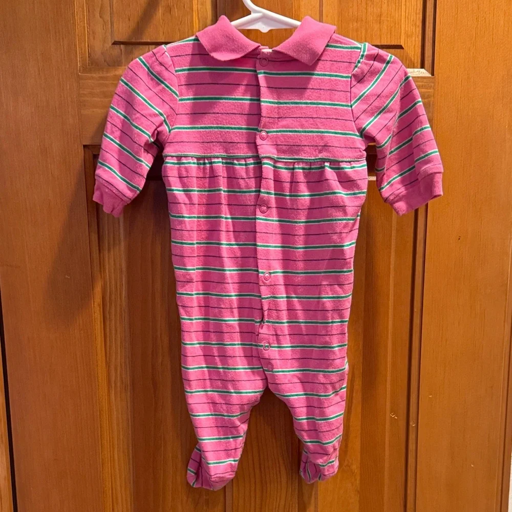 Ralph Lauren Pink Striped Kids Footie